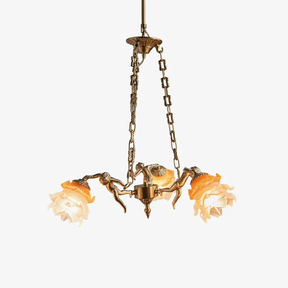 Suspension de Latón con Estatuillas de Putti