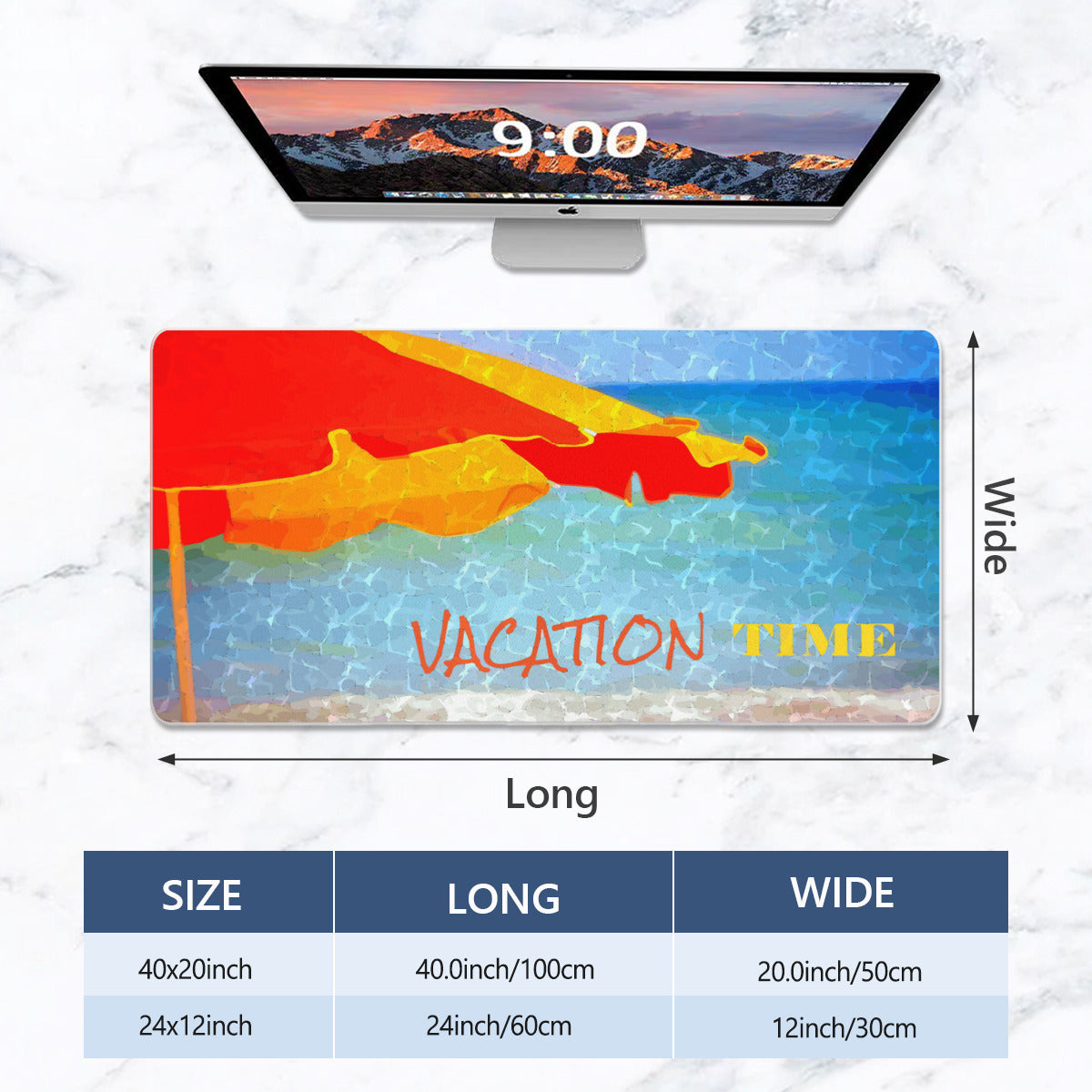 Vacation Time Beach Umbrella Mousepad Desk Mat - available in 2 sizes
