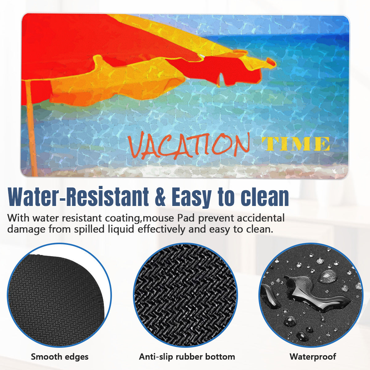 Vacation Time Beach Umbrella Mousepad Desk Mat - available in 2 sizes