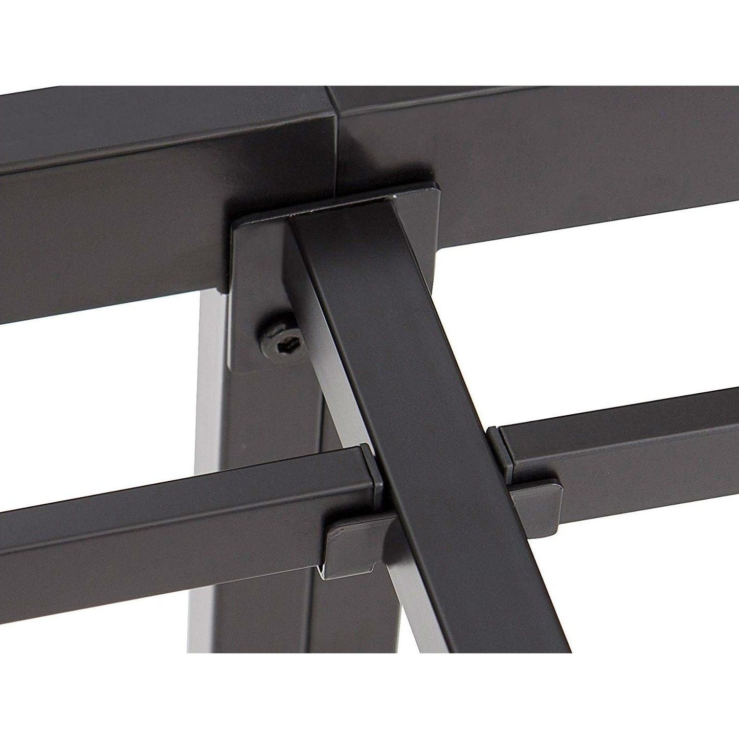Estructura de cama de plataforma de metal negra moderna y resistente tamaño Queen