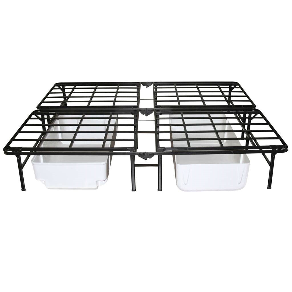 Base de cama de plataforma de metal resistente Queen size - Soporta hasta 4,400 libras