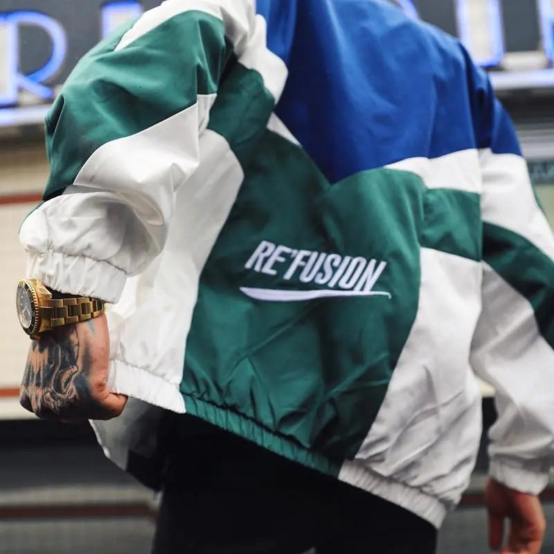 Men's Patchwork Embroidery Bomber Varsity Jacket