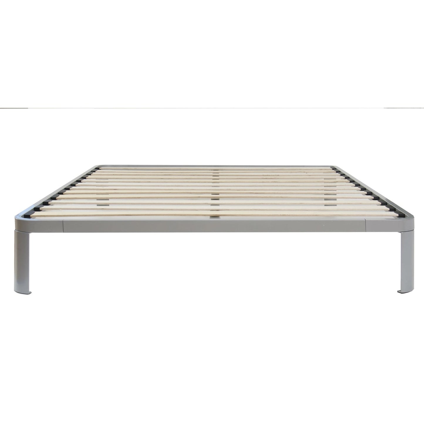 Estructura de cama Queen Luna de metal con somier de láminas de madera