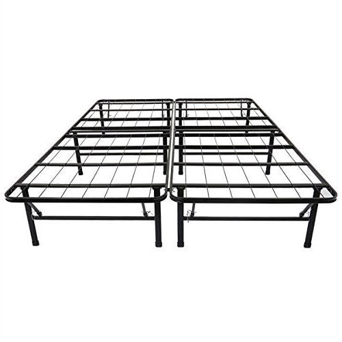 Base de cama de metal negro tamaño Queen