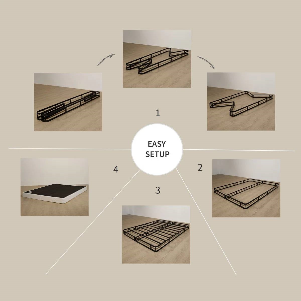 Base para colchón con estructura metálica de muelles de 8 pulgadas tamaño Queen con funda