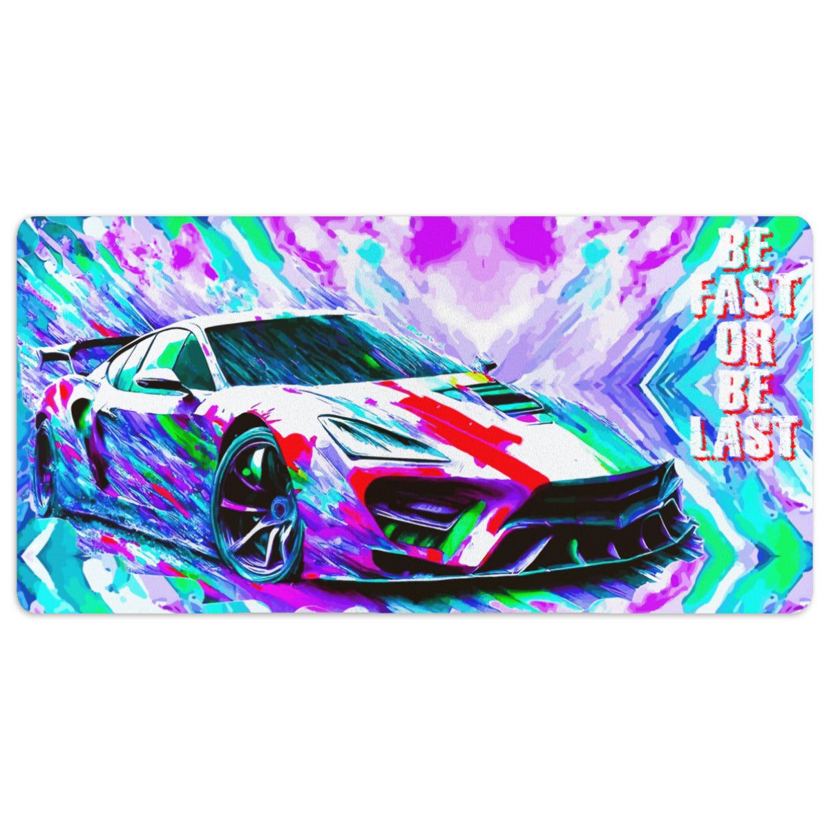 Be Fast Or Be Last Sports Car 40" x 20" Mousepad Desk Mat