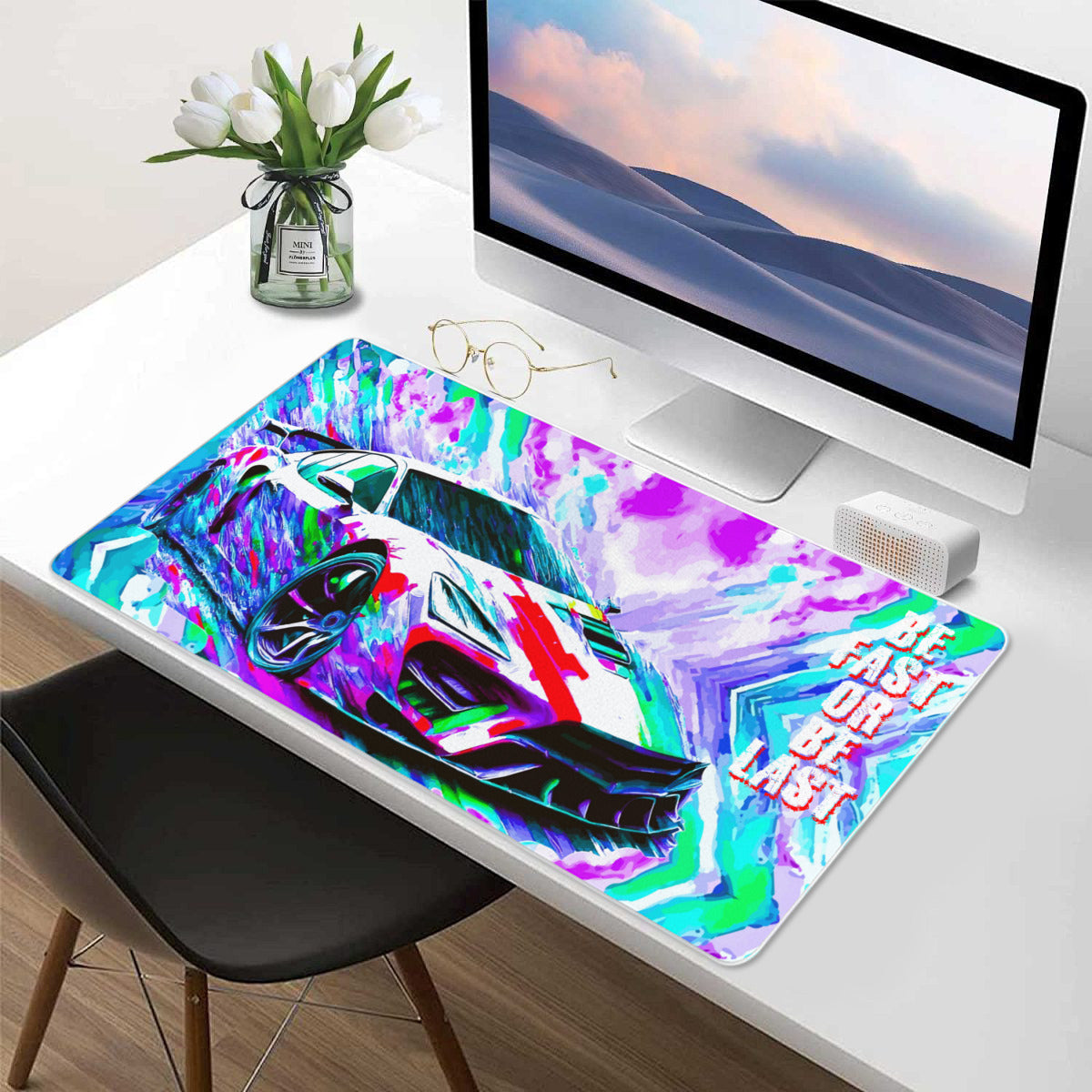Be Fast Or Be Last Sports Car 40" x 20" Mousepad Desk Mat