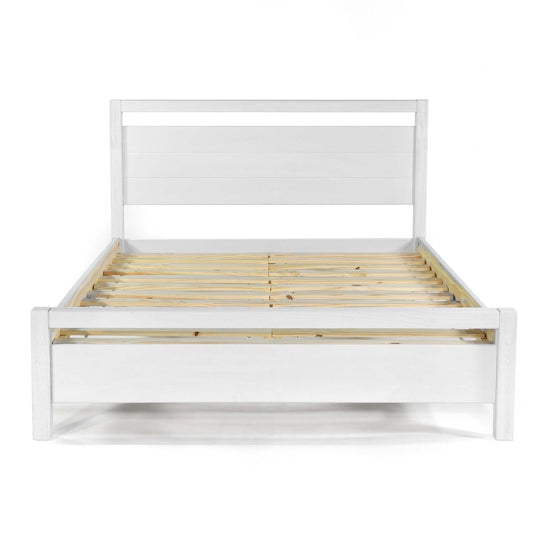 Cama Plataforma Blanca Rústica Tradicional Estilo Granja Tamaño Queen