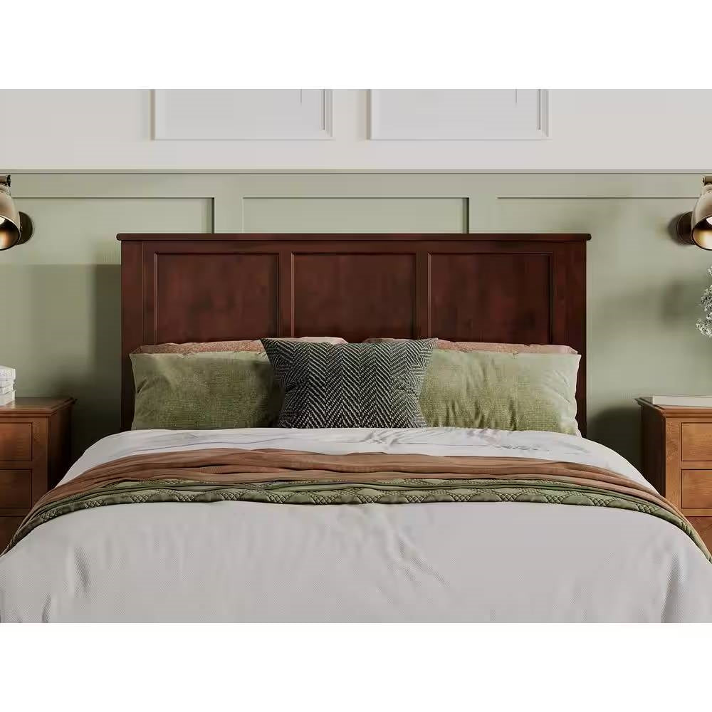 Cabecero de cama Queen Size de estilo tradicional con acabado de madera de nogal