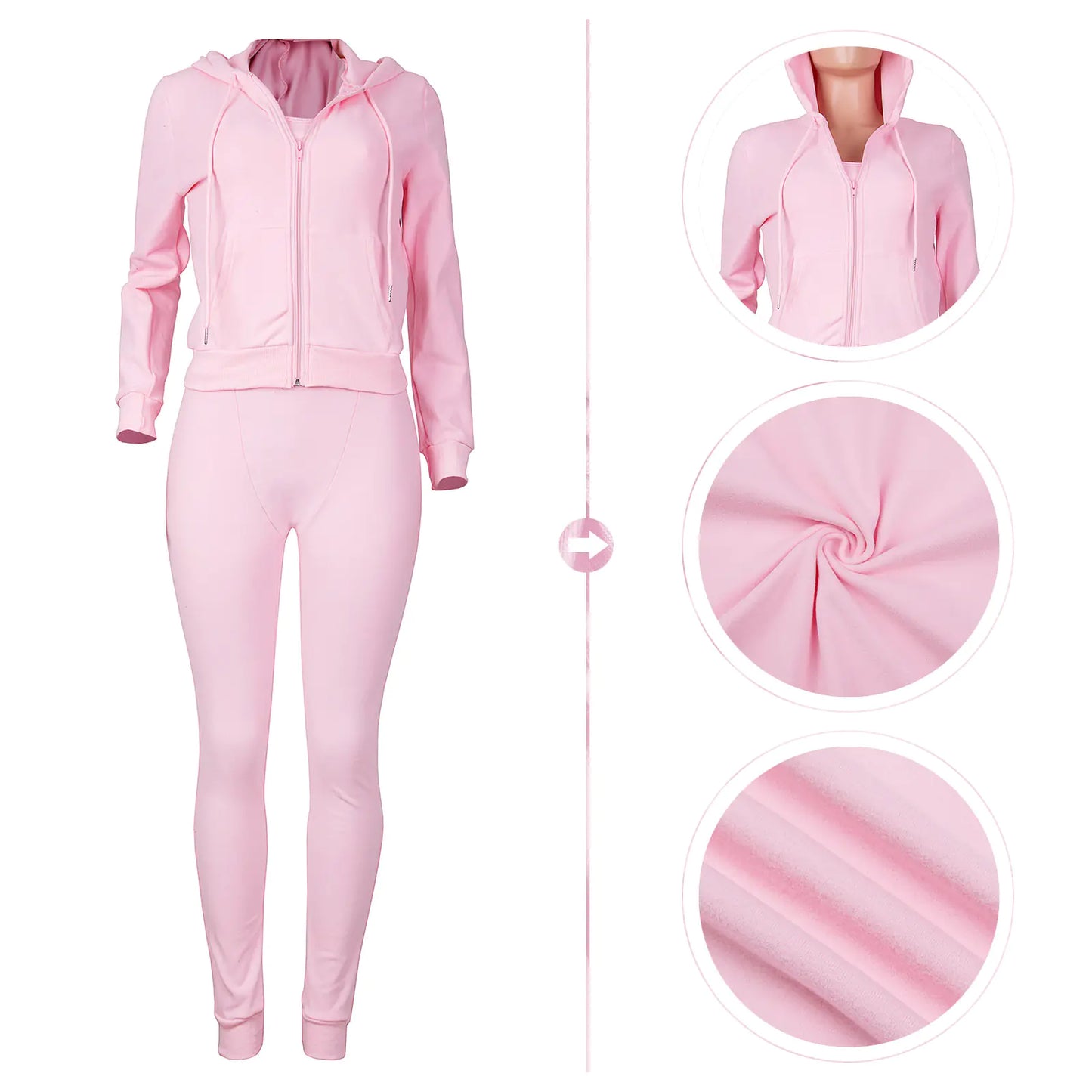 HR8235 Women's Autumn Winter Hooded Vest Set