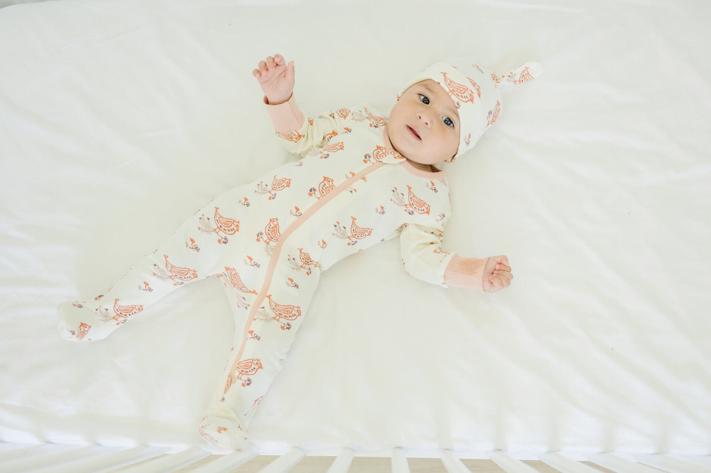 Pijama con Pies Zippy de Algodón Orgánico Certificado GOTS - Codorniz Celadón