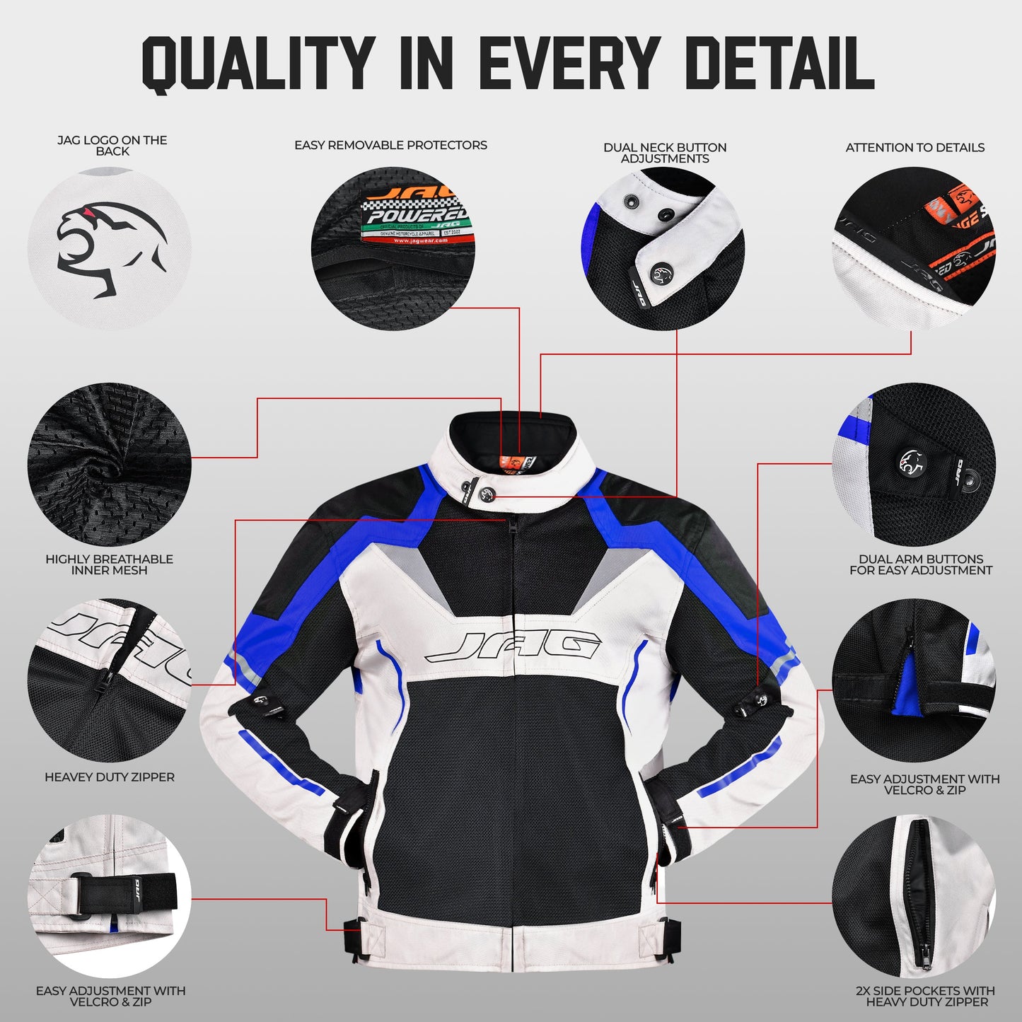 Chaqueta de moto Horizon | Chaqueta protectora con certificación CE