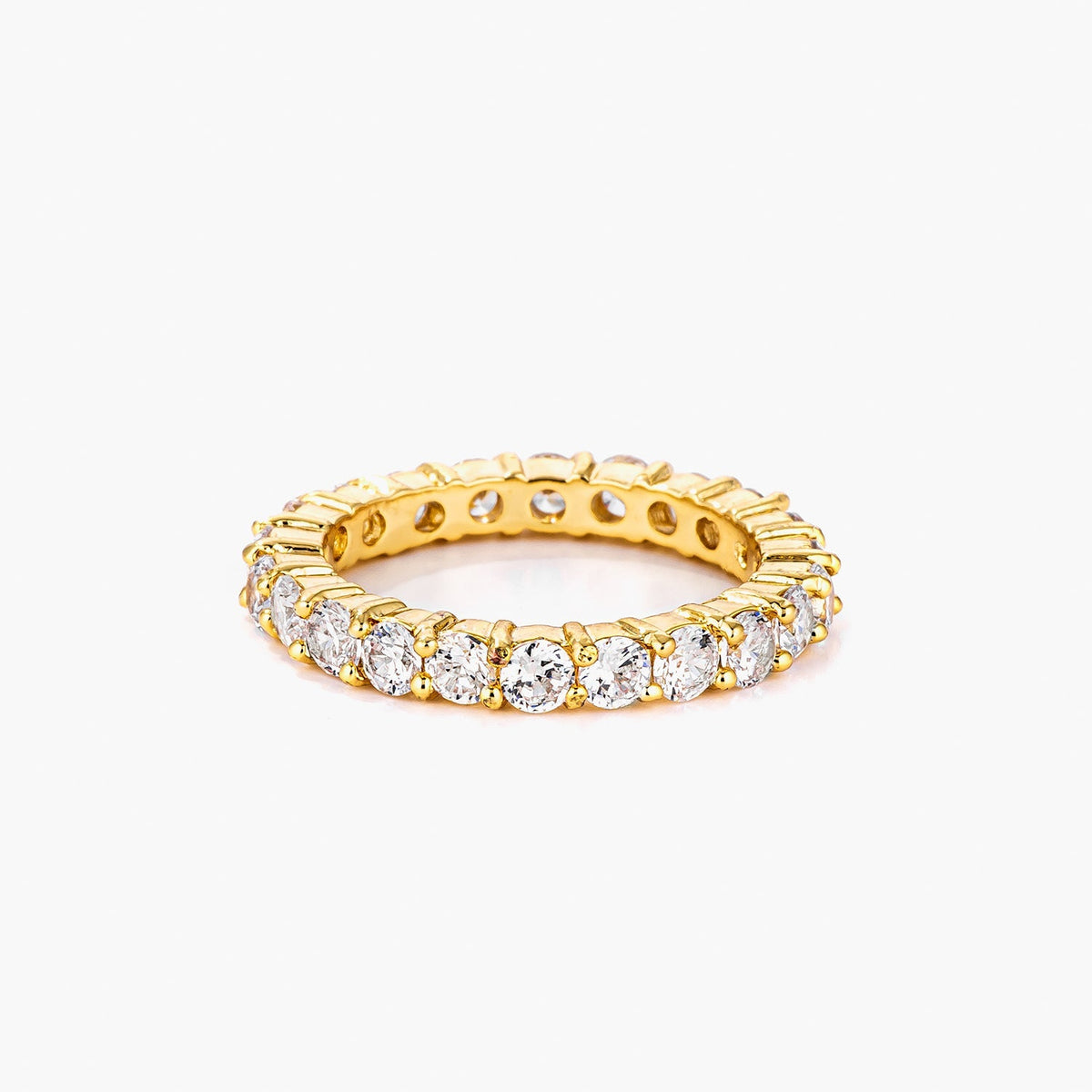 Grace 4.1ct CZ 14k Gold Classic Eternity Band