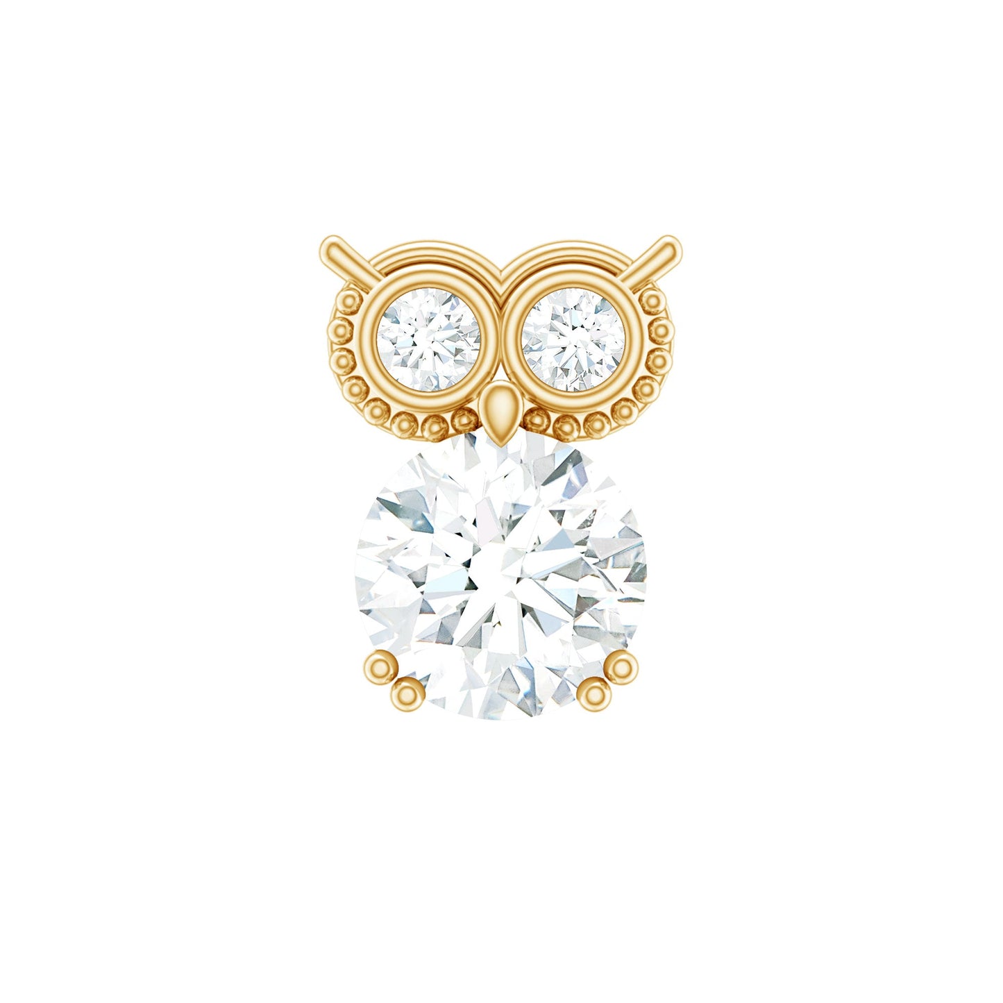 Diamond Owl Earring for Cartilage Piercing