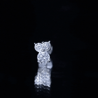 Diamond Owl Earring for Cartilage Piercing