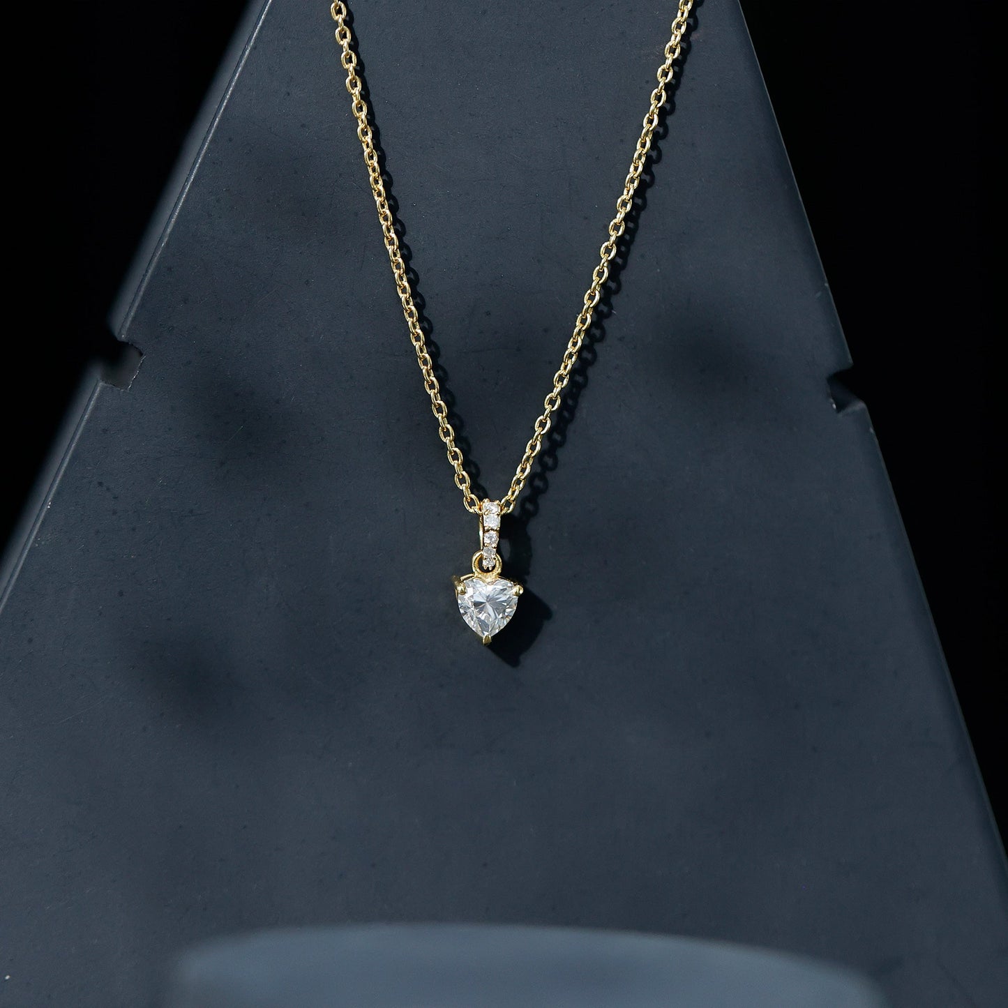 Certified 5MM Moissanite Heart Locket With Silver Chain