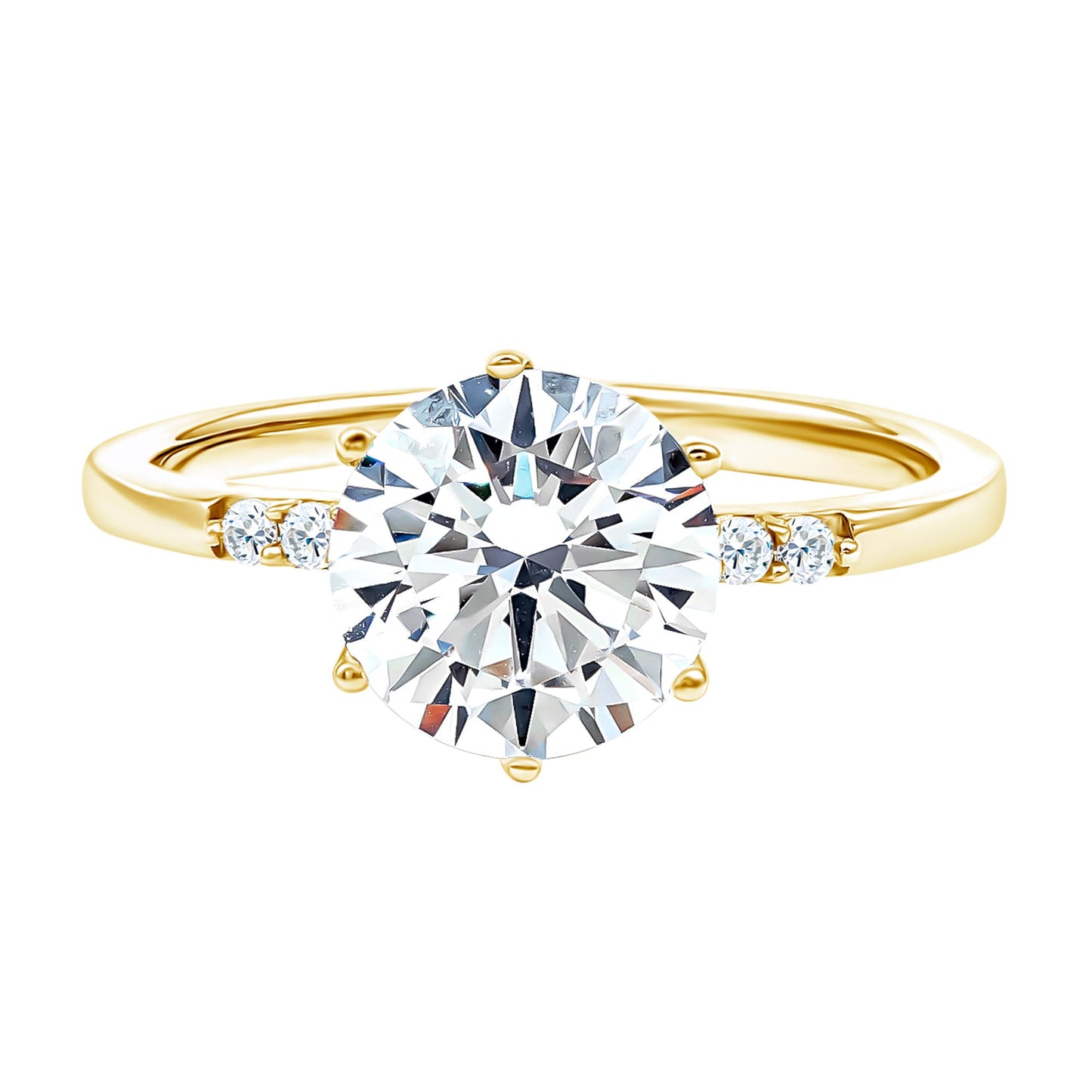 Round Cut 9 MM Lab Grown Diamond Solitaire Engagement Ring