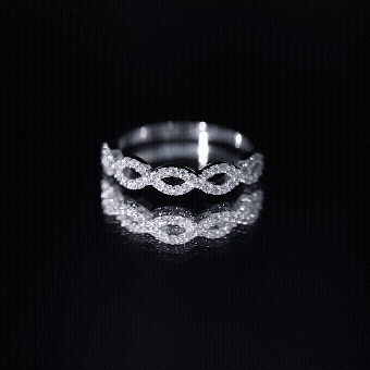 Pave Set Lab Grown Diamond Infinity Wedding Band
