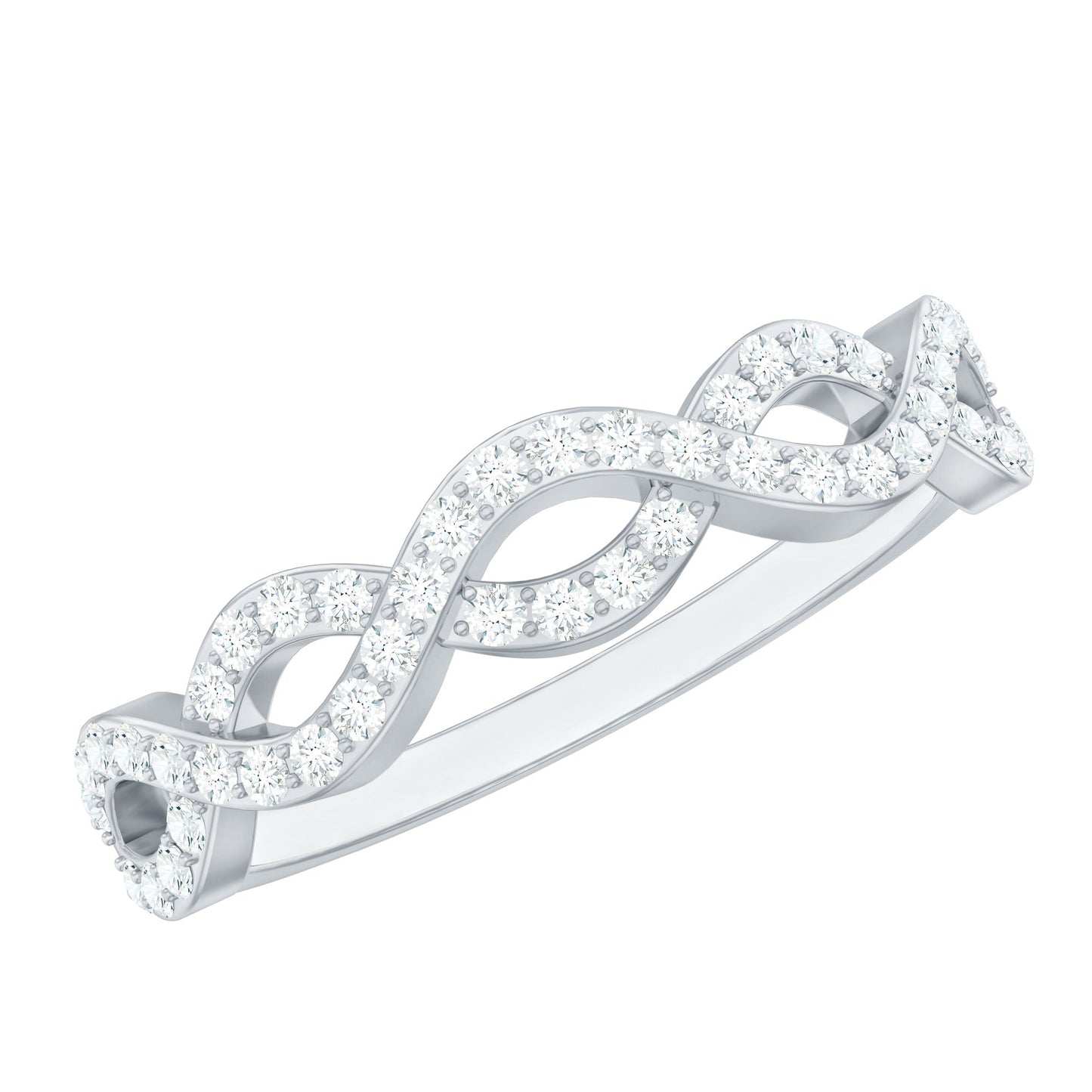 Pave Set Lab Grown Diamond Infinity Wedding Band