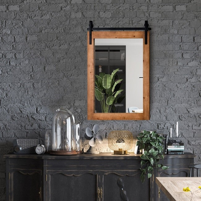 Espejo de baño rústico de pared de 30 x 22 pulgadas