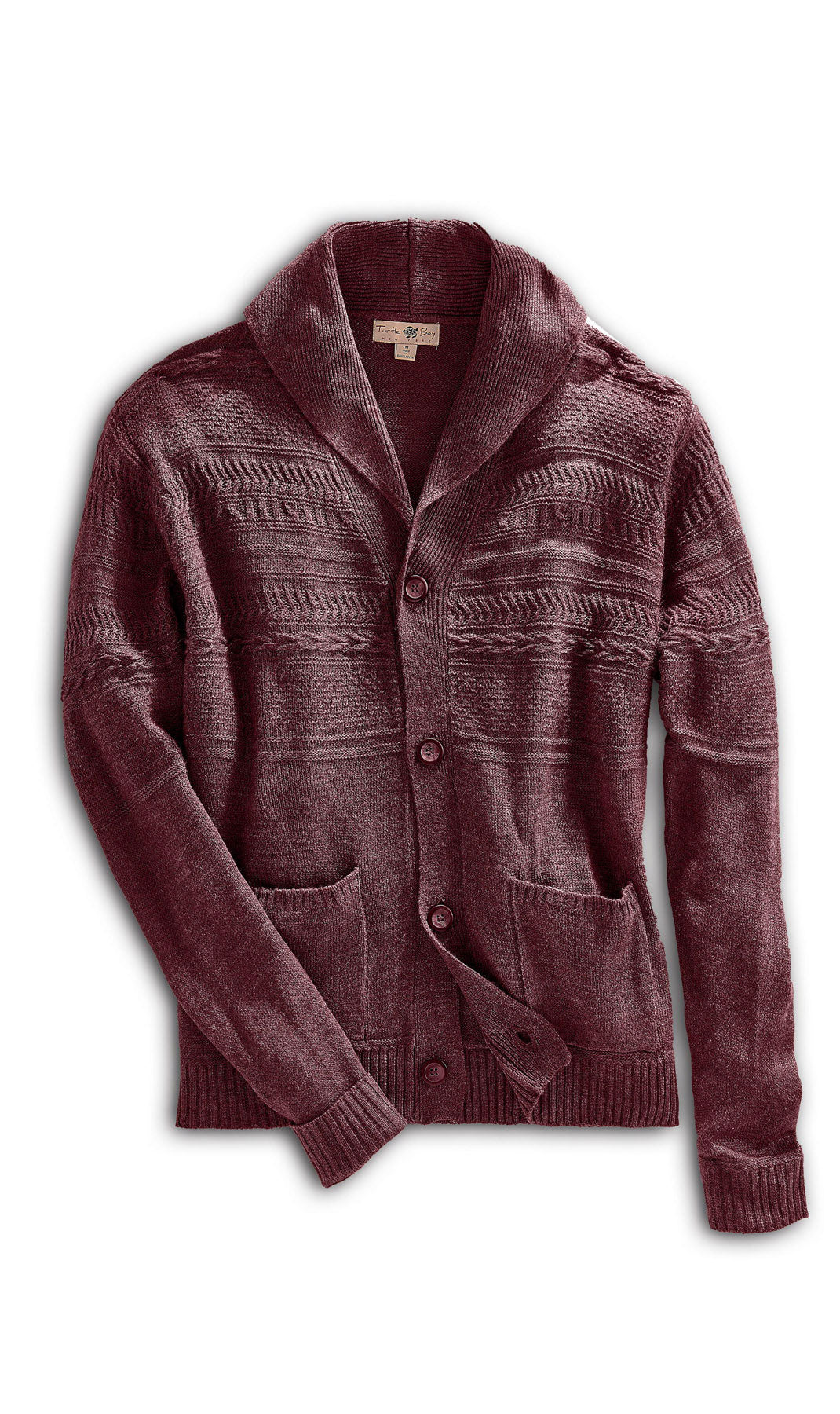 Cárdigan de punto jacquard con cuello chal para hombre