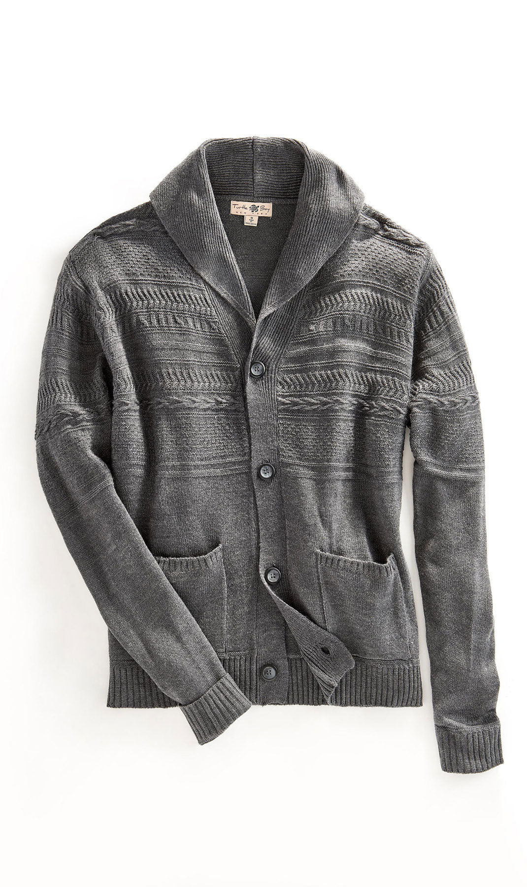Cárdigan de punto jacquard con cuello chal para hombre