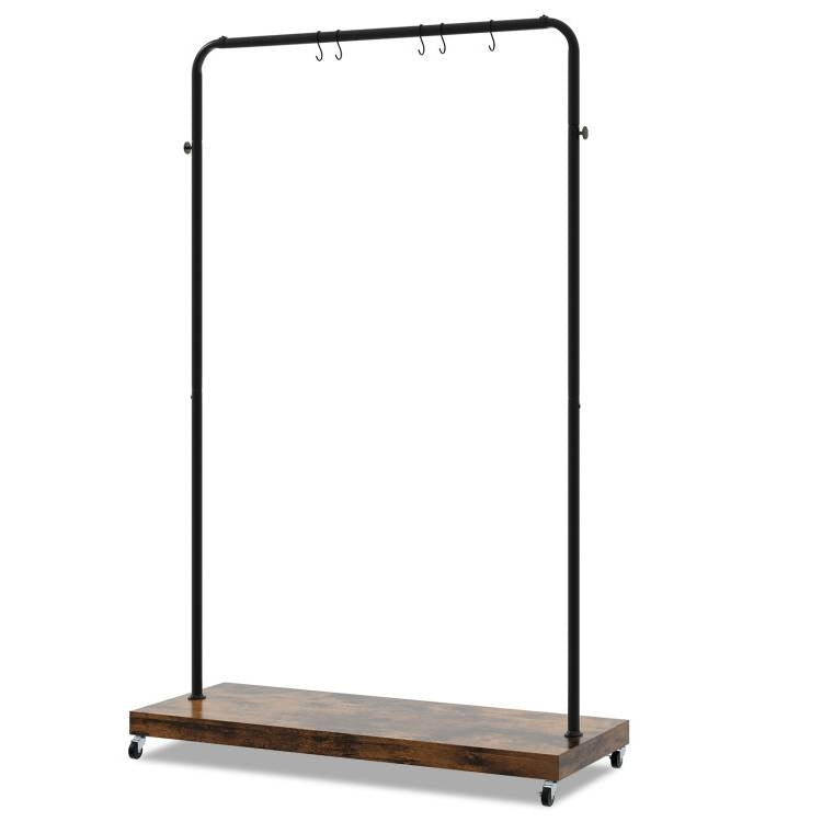 Estante industrial de metal resistente para ropa con estante inferior