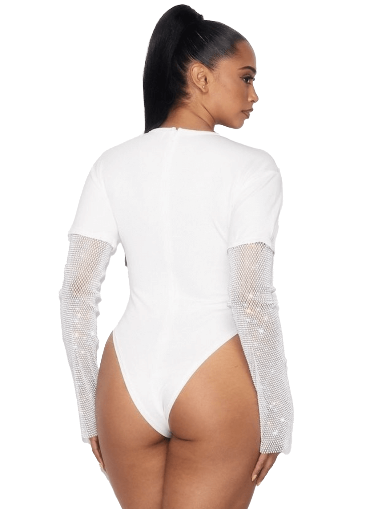 Body con manga de pedrería