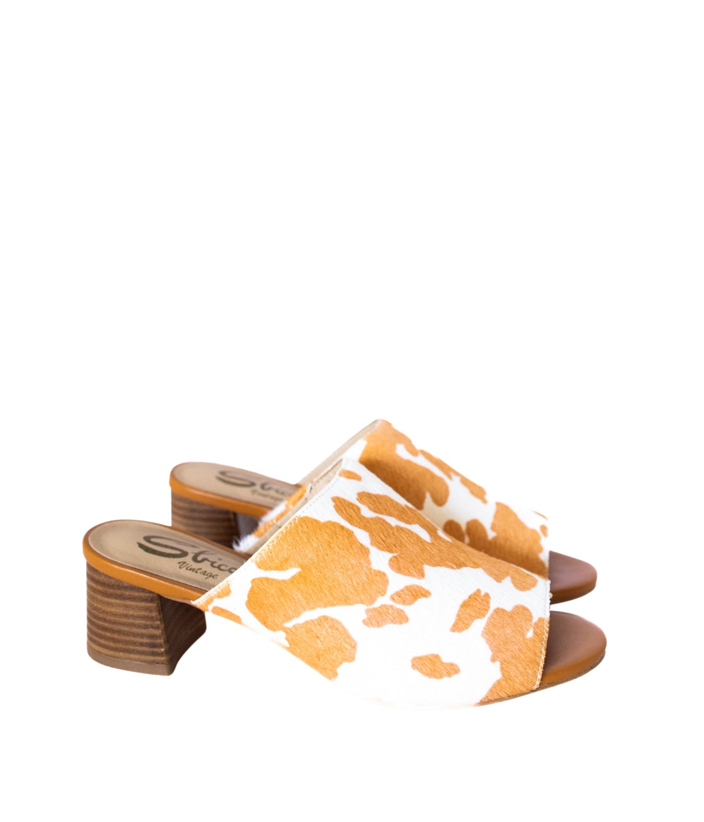 Pala de cuero vacuno Richwood Peeptoe color canela y blanco