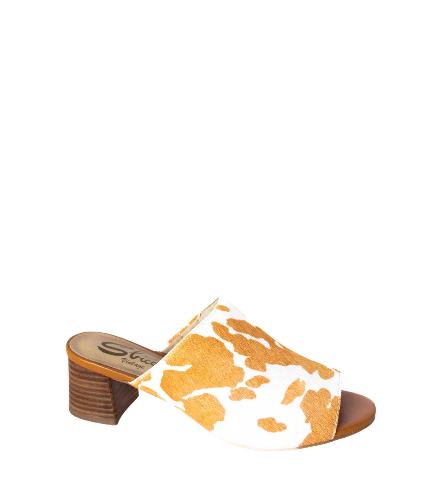Pala de cuero vacuno Richwood Peeptoe color canela y blanco