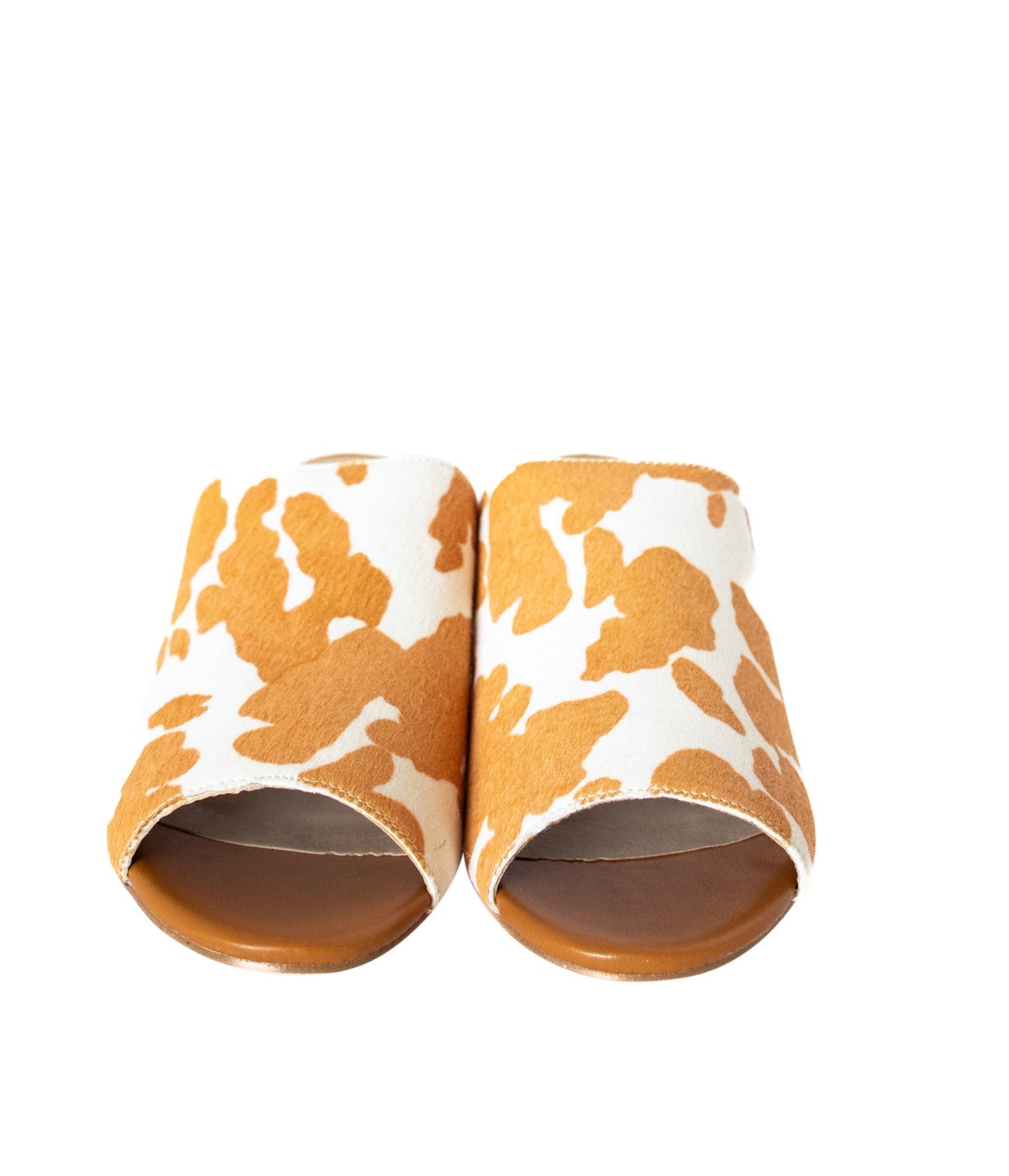 Pala de cuero vacuno Richwood Peeptoe color canela y blanco