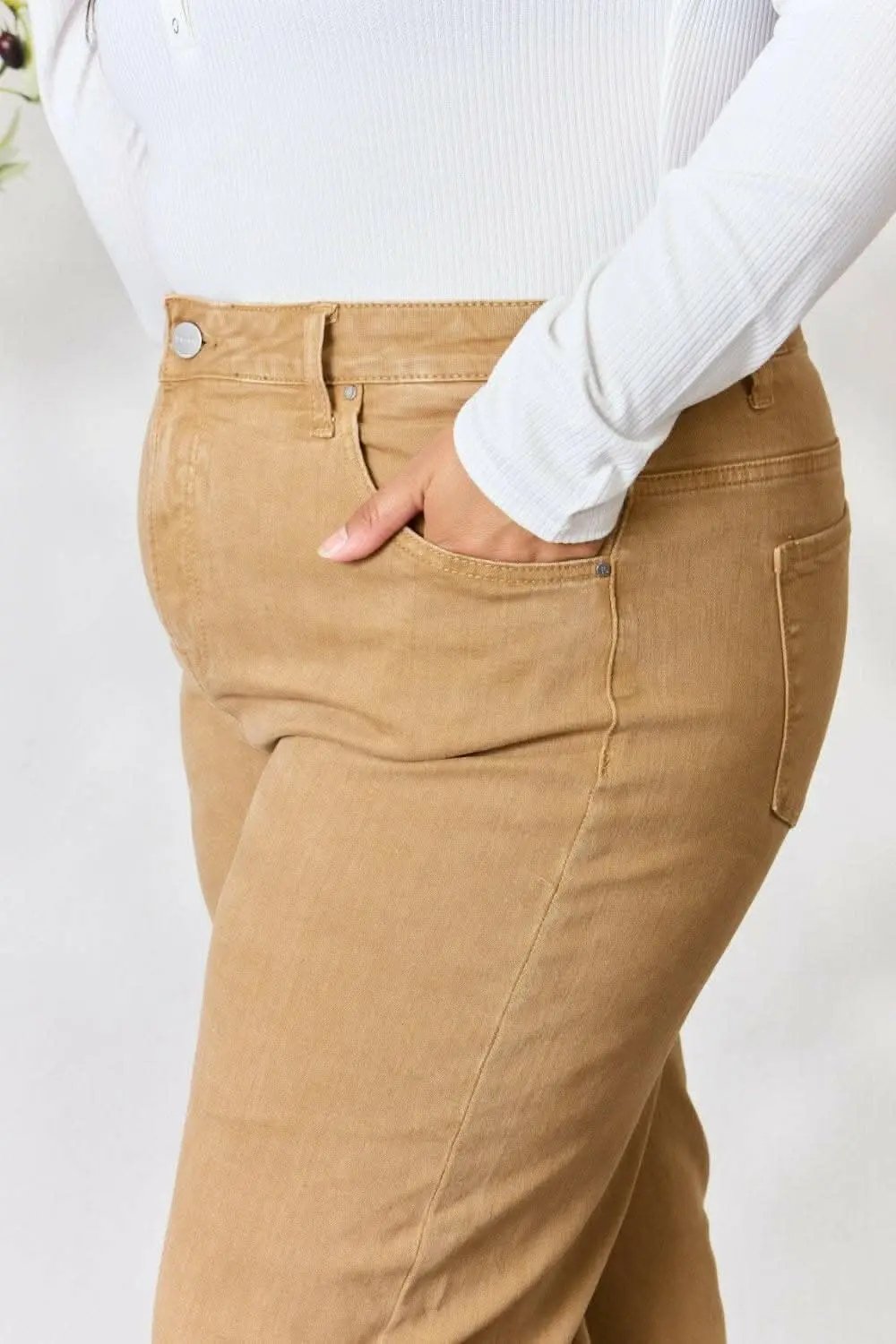Women's Jeans Jeans - High-Waisted Wide Leg Fringe - Casual Flattering Fit
