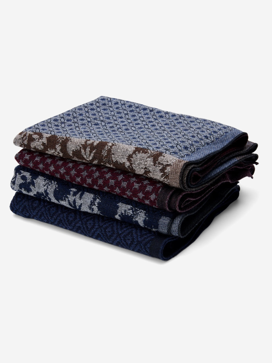 Federico (red/blue) - Warm and soft Italian scarf from wool blend