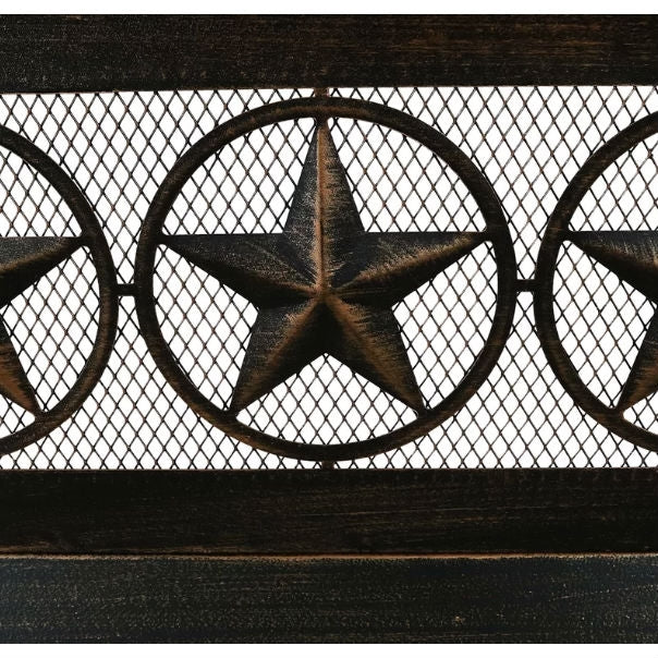 Brasero cuadrado de acero para exteriores con diseño de estrella