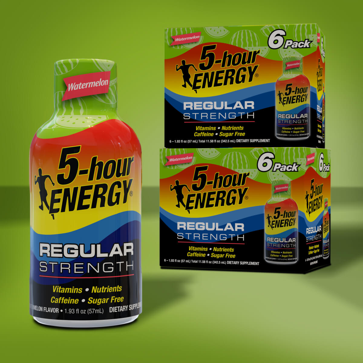 24 Paquetes de shots de energía 5-hour ENERGY de fuerza regular, sabor sandía, 1.93 oz líq.