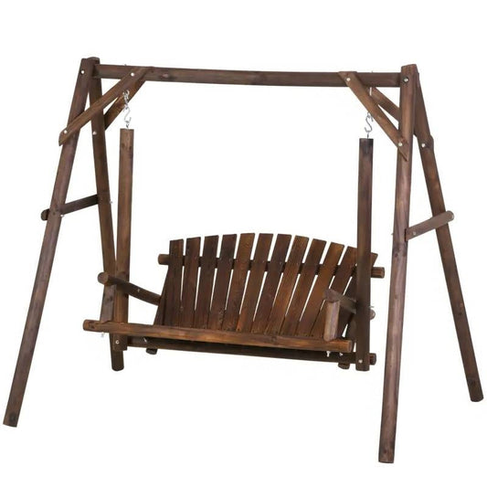 Banco Columpio de Madera de 2 Plazas A-Frame FarmHouse Log