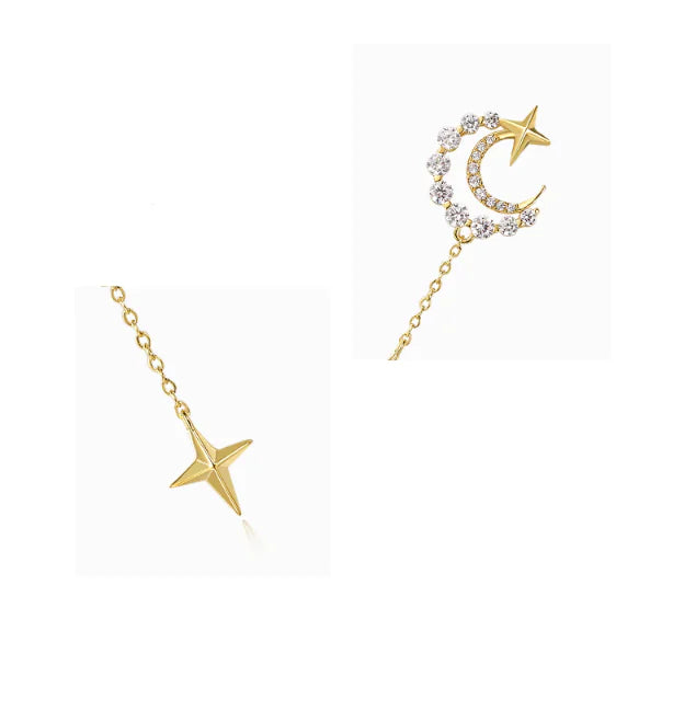 Pendientes de Estrella y Luna de Primavera para Mujer - Estilo a la Moda