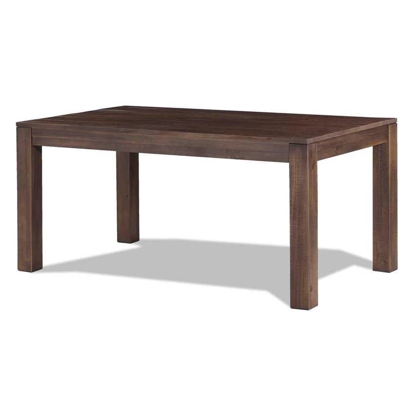 Mesa de comedor rústica moderna de madera maciza de 63 pulgadas en acabado marrón rústico