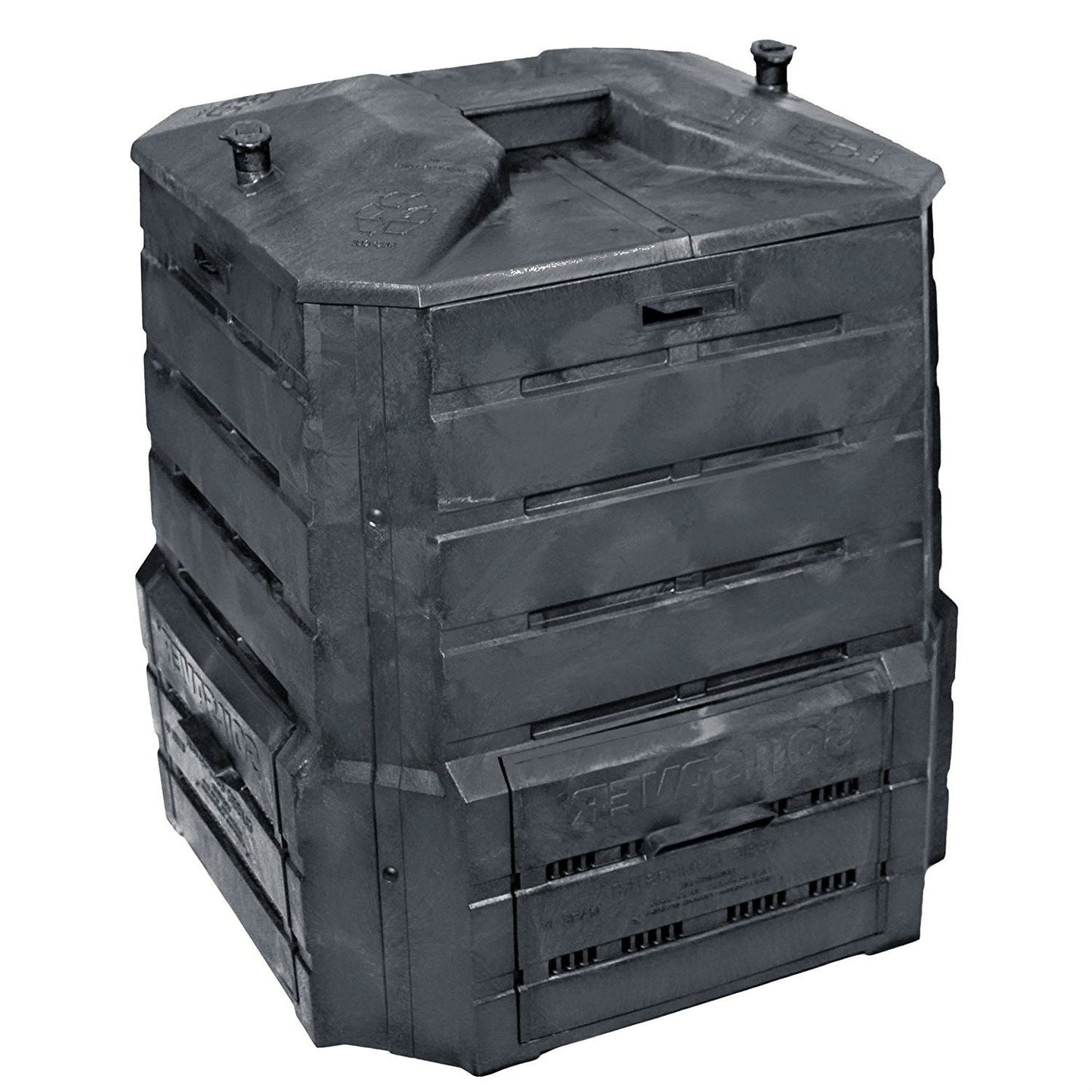 Compostador de plástico negro para jardín - 94 galones