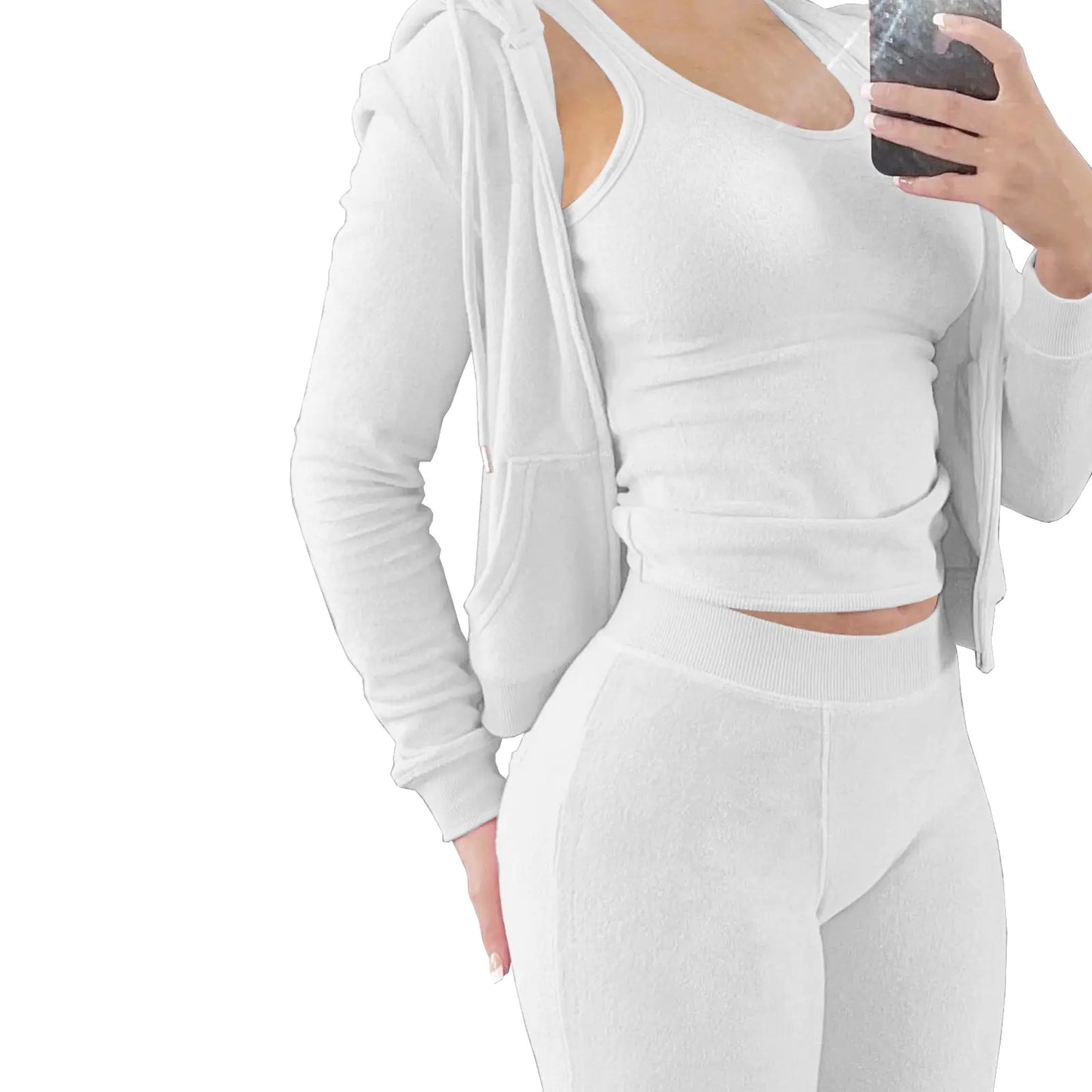 HR8235 Women's Autumn Winter Hooded Vest Set