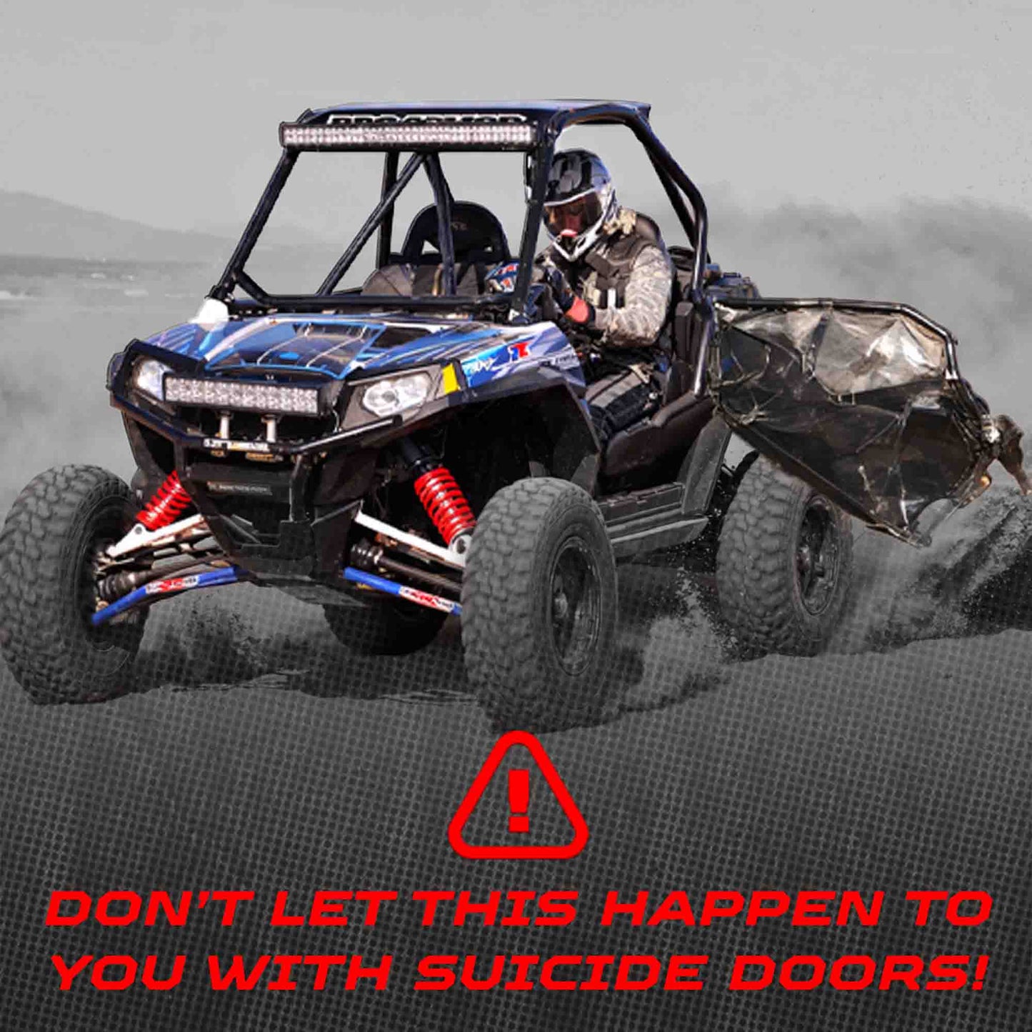 50 Cal RZR Doors Silver on Black