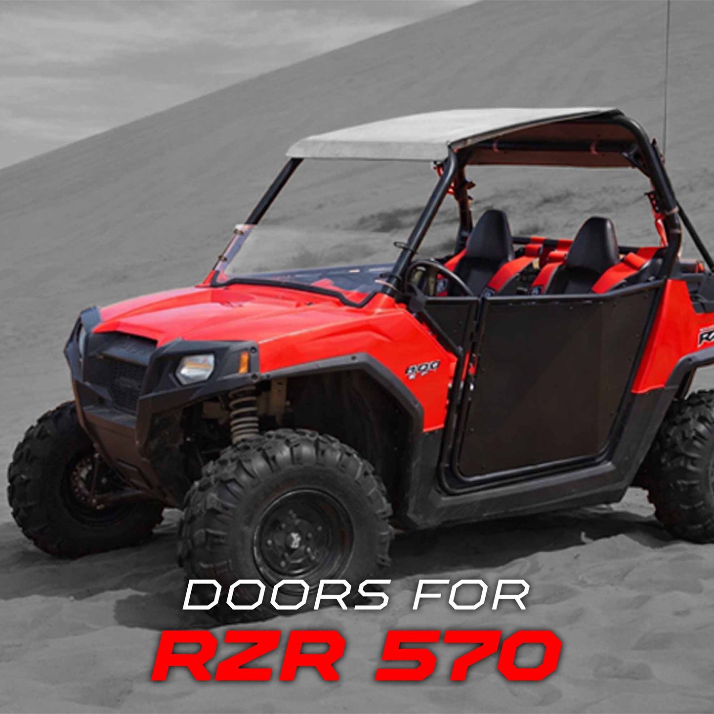 50 Cal RZR Doors Silver on Black