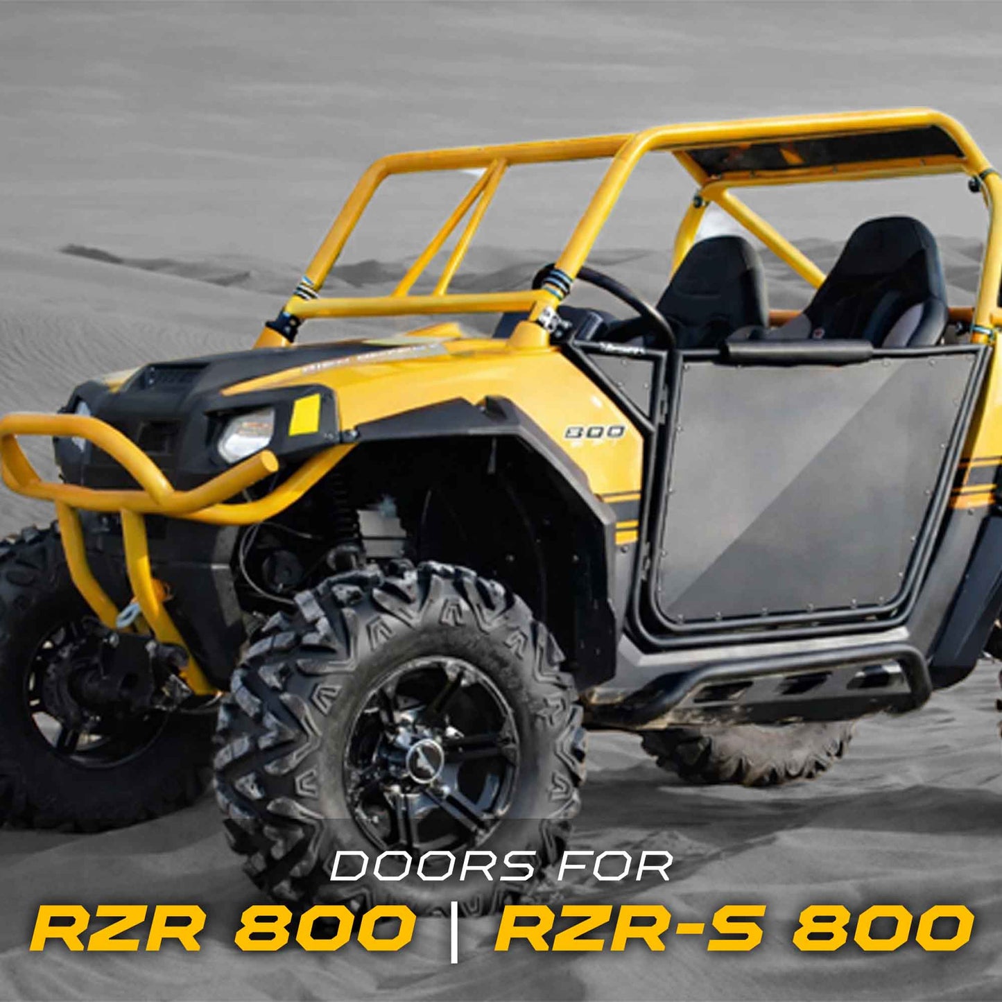 50 Cal RZR Doors Silver on Black