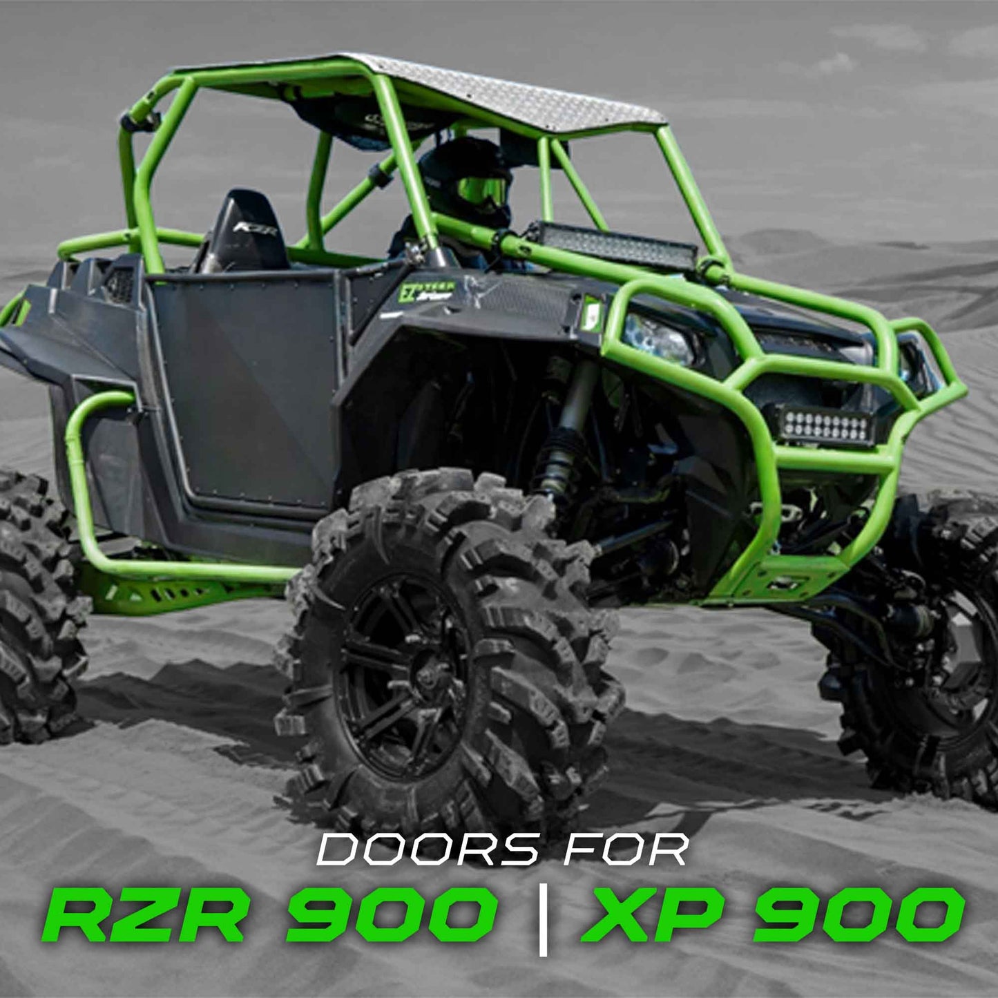 50 Cal RZR Doors Silver on Black