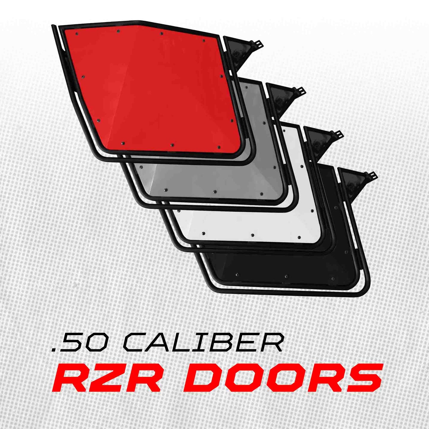 50 Cal RZR Doors Silver on Black