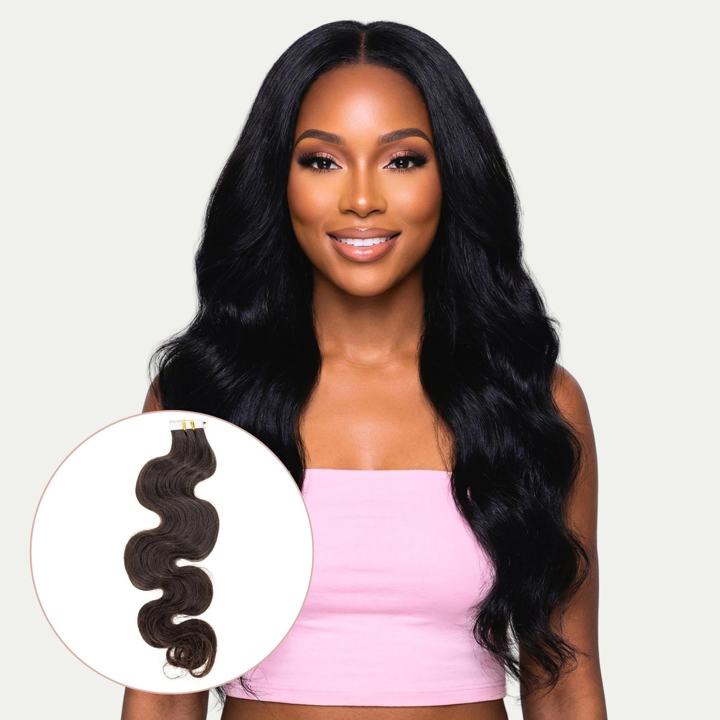 Extensiones de Cabello Adhesivas de Onda Corporal Pura 100% Cabello Humano