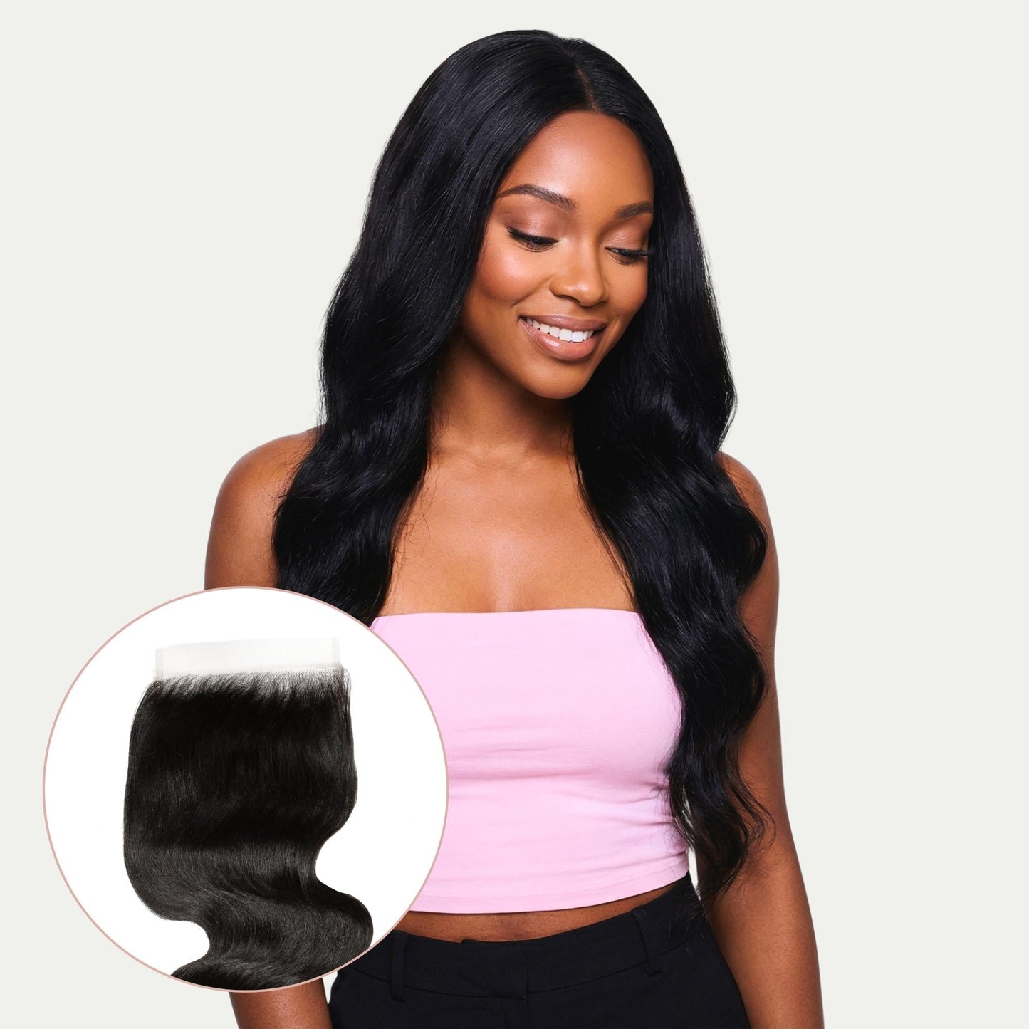 Cierre de encaje HD de cabello humano natural Raw Body Wave 5x5