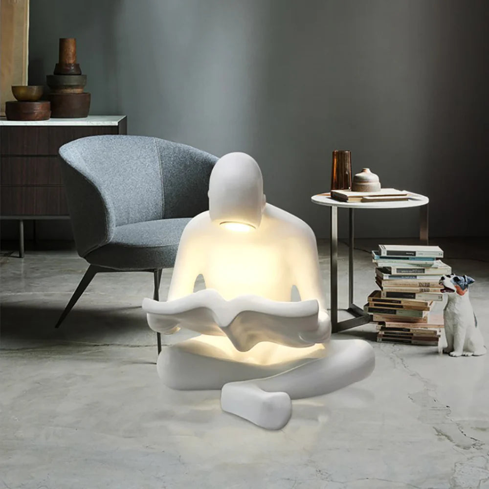 Lámpara de pie Escultura Humana Leyendo