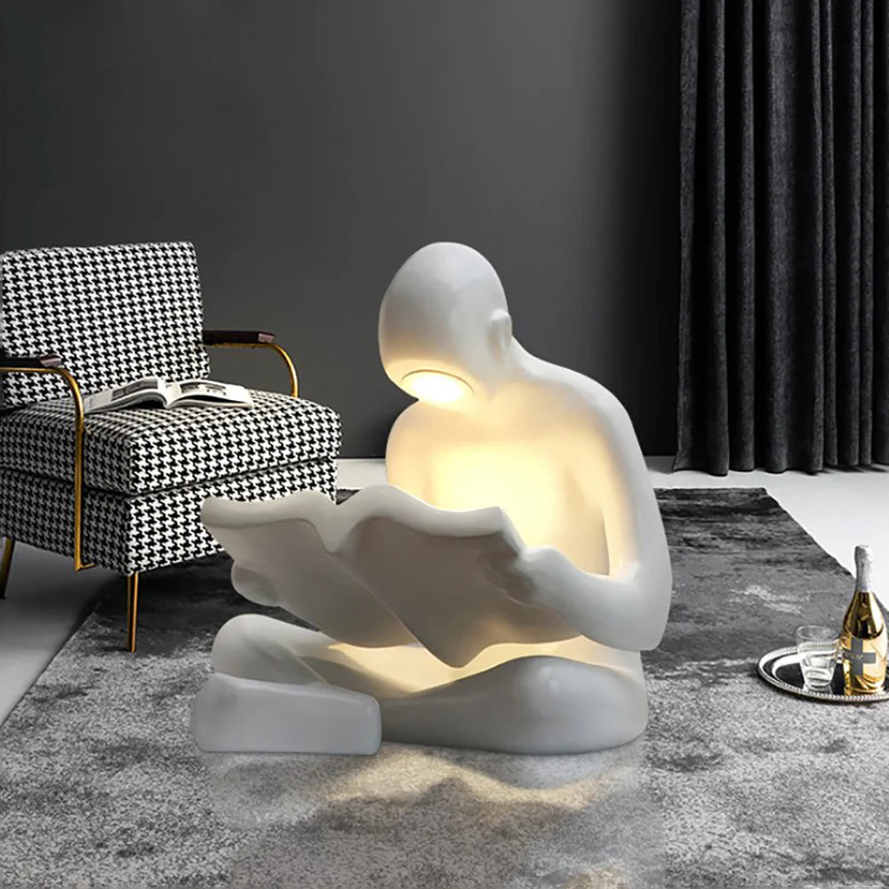 Lámpara de pie Escultura Humana Leyendo