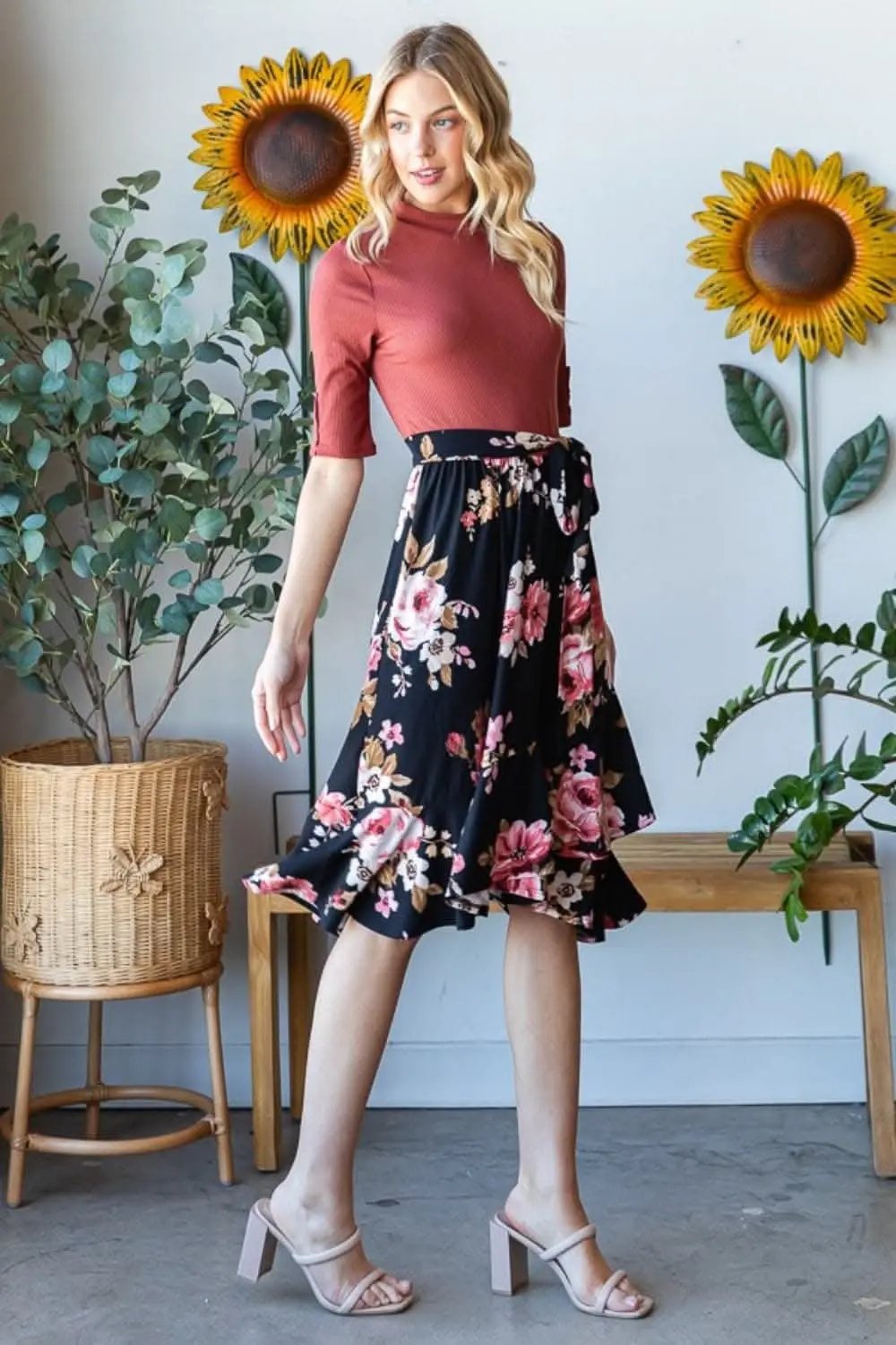 Accessories Trendsi Reborn J Floral Wrap Ruffle Hem Skirt